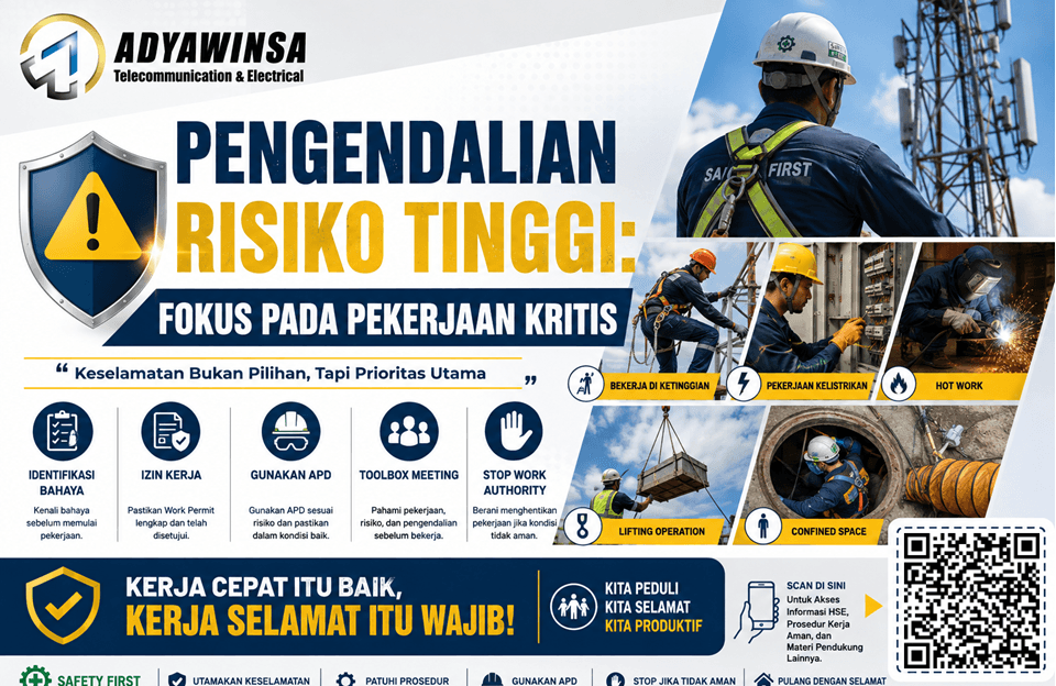 Pengendalian Risiko Tinggi Fokus pada Pekerjaan Kritis